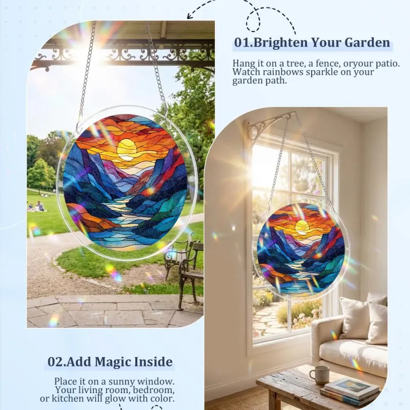 亚克力阳光捕捉器拼图 - 月下河畔 居家装饰套件