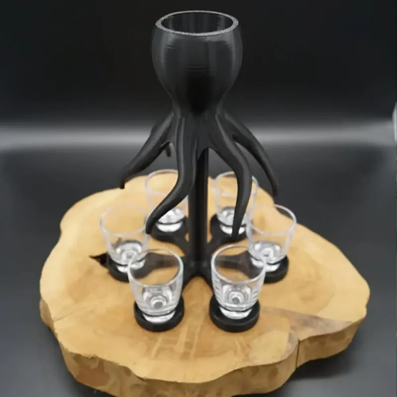 Food Grade 3D Printed Octopus 6 & 8-Shot Alcohol Dispenser for Drinks and Parties