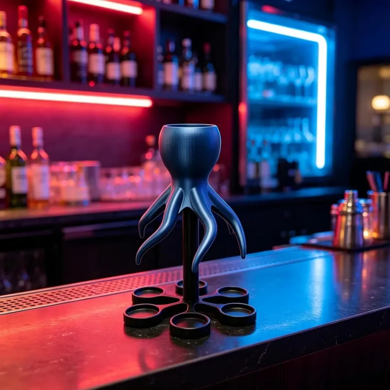 Food Grade 3D Printed Octopus 6 & 8-Shot Alcohol Dispenser for Drinks and Parties