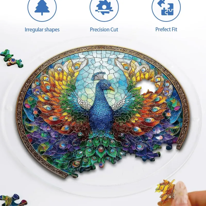 亚克力阳光捕捉器拼图 - 璀璨孔雀 居家装饰套件