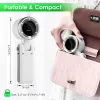 便携式手持迷你涡轮风扇，三合一可折叠颈挂式/桌面式风扇，5档风速，3600mAh可充电电池