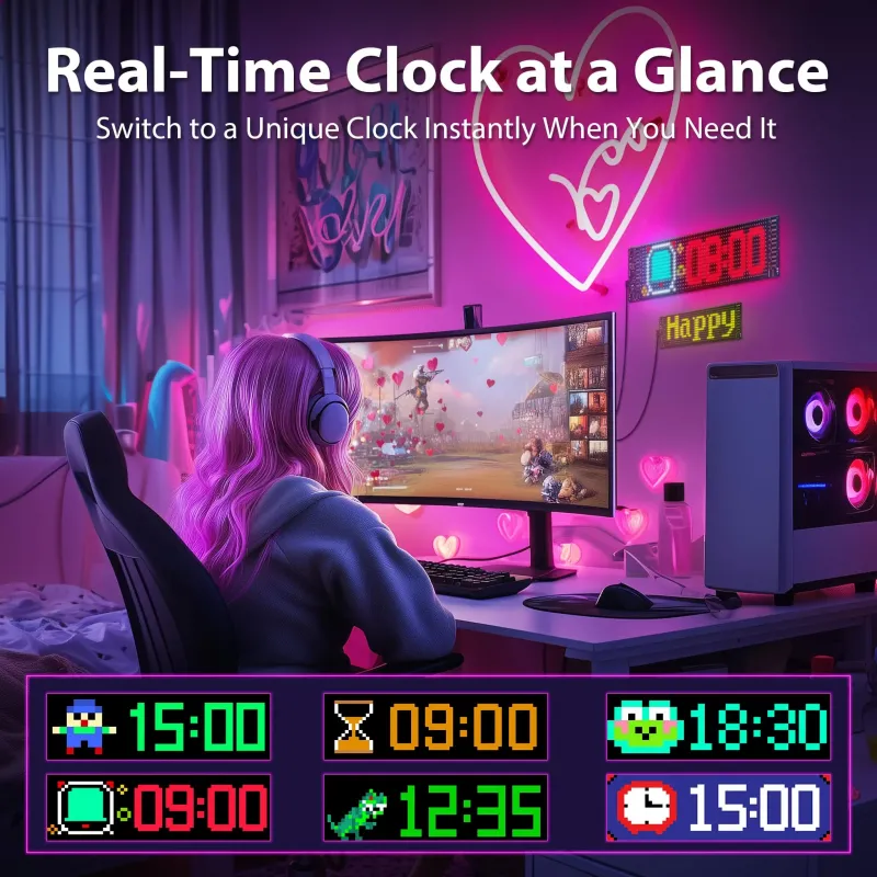 汽车卡车挡风玻璃 LED 恶魔之眼 柔性可编程车载显示屏 蓝牙APP与遥控器控制