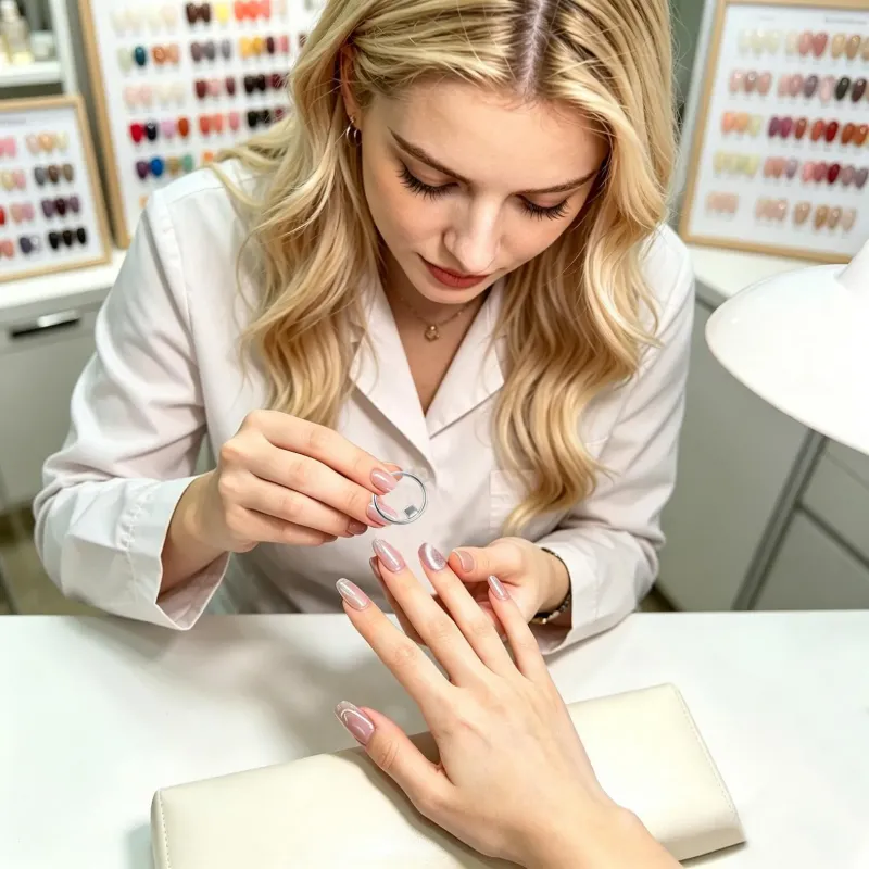 戒指猫眼美甲磁铁，Y型与环形宽光束磁铁，爱心与法式效果，便携式美甲DIY工具