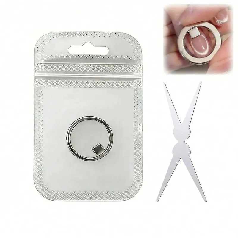 戒指猫眼美甲磁铁，Y型与环形宽光束磁铁，爱心与法式效果，便携式美甲DIY工具