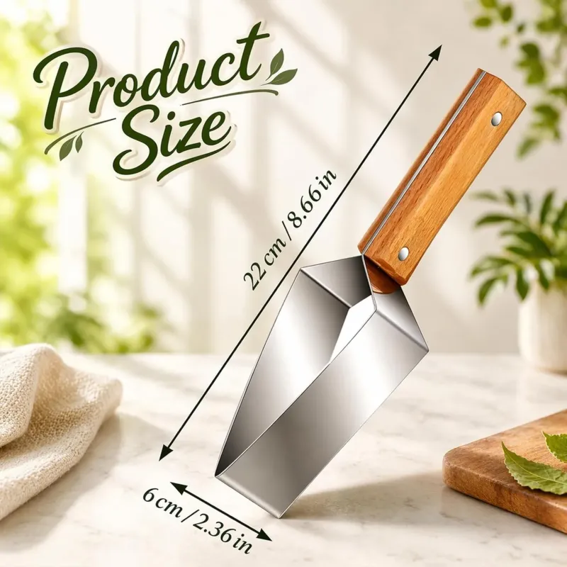 不锈钢西瓜切片器 三角形水果切块神器 带木柄