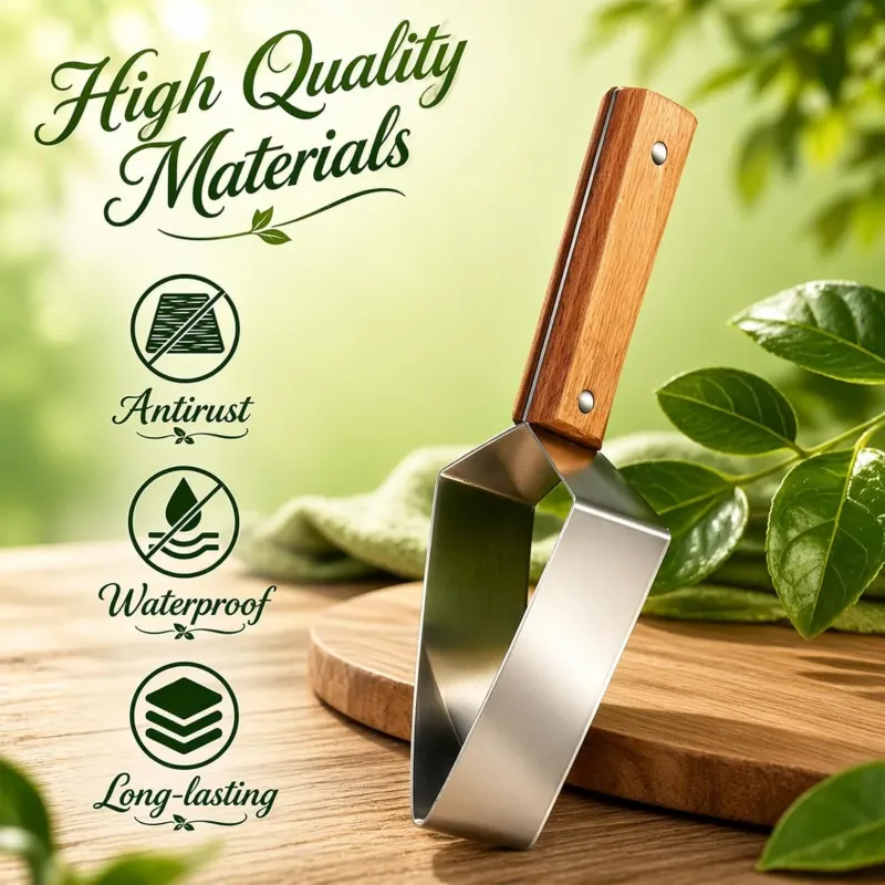 不锈钢西瓜切片器 三角形水果切块神器 带木柄