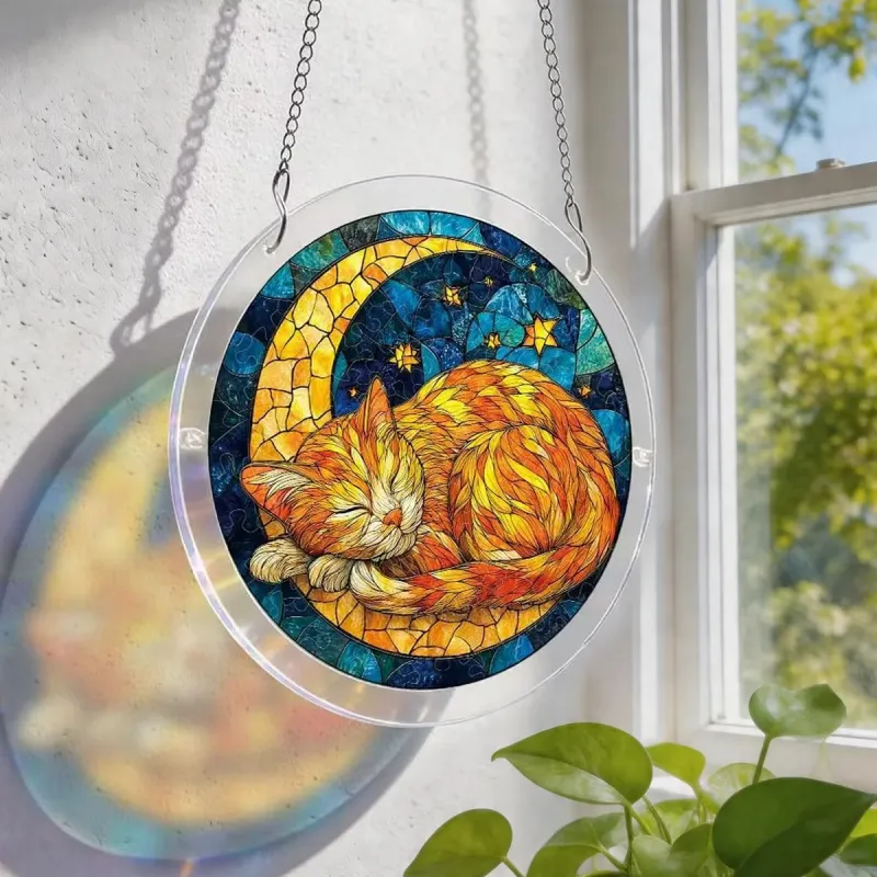 亚克力阳光捕捉器拼图 - 星月猫咪 居家装饰套件