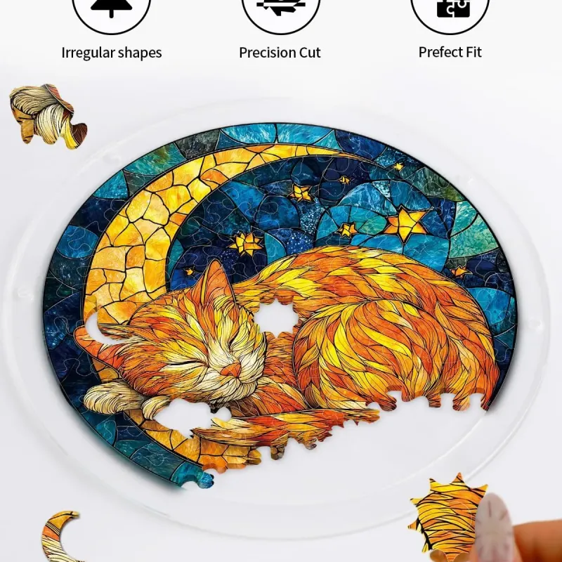 亚克力阳光捕捉器拼图 - 星月猫咪 居家装饰套件