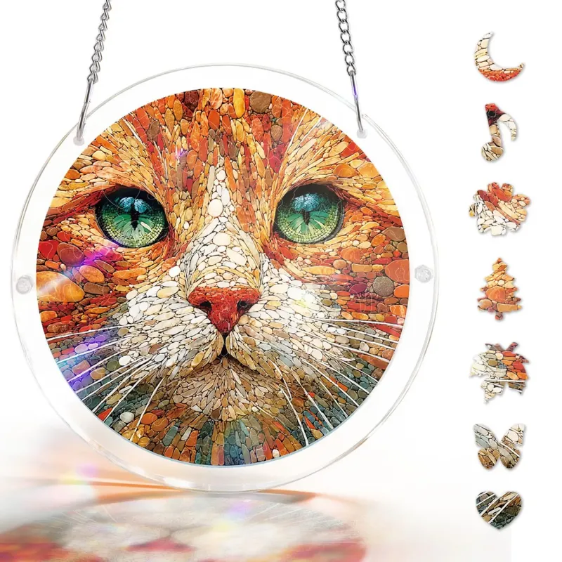 亚克力阳光捕捉器拼图 - 陨石猫咪 居家装饰套件