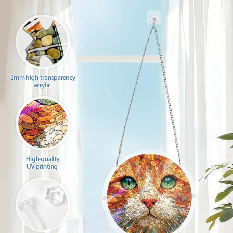 亚克力阳光捕捉器拼图 - 陨石猫咪 居家装饰套件