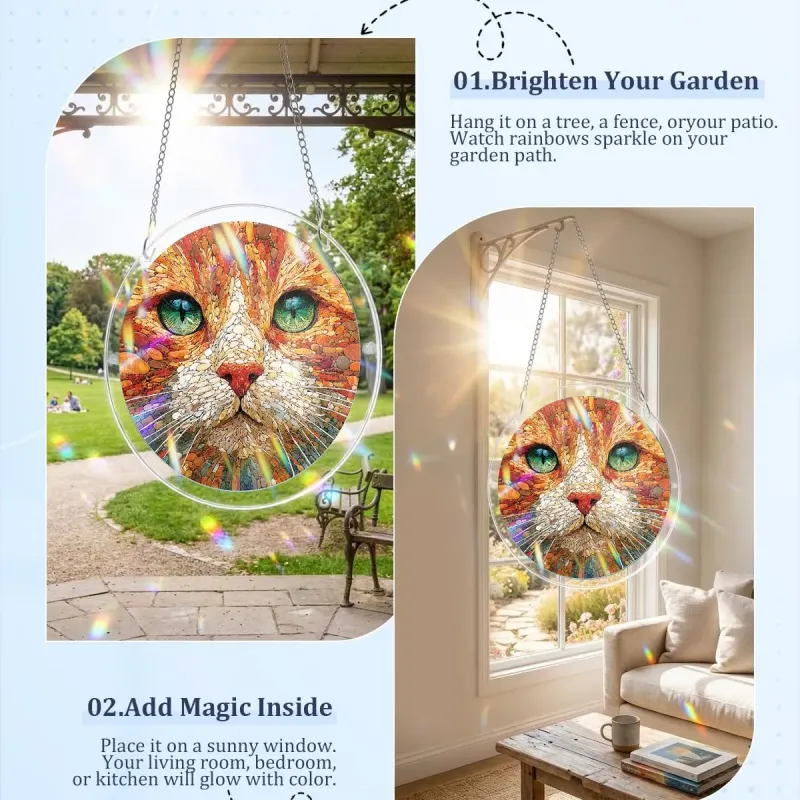 亚克力阳光捕捉器拼图 - 陨石猫咪 居家装饰套件