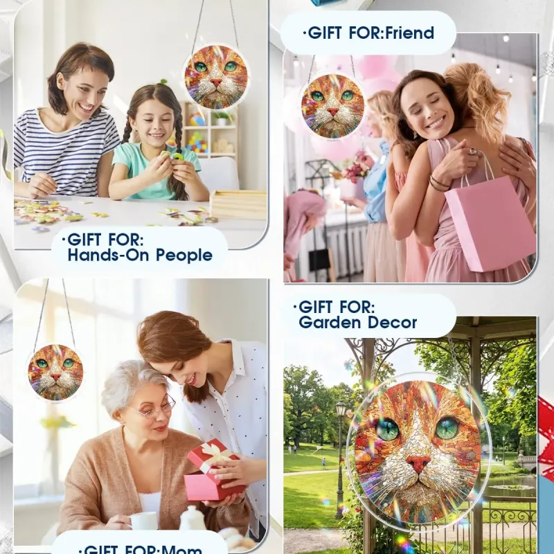 亚克力阳光捕捉器拼图 - 陨石猫咪 居家装饰套件