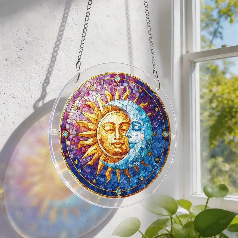 Rompecabezas Acrílico Atrapasoles - Sol y Luna en Armonía