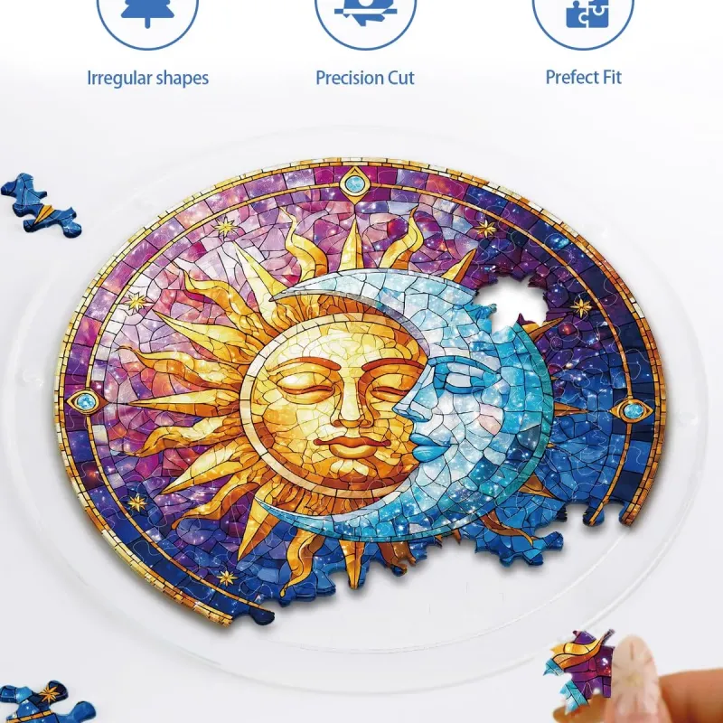 Rompecabezas Acrílico Atrapasoles - Sol y Luna en Armonía
