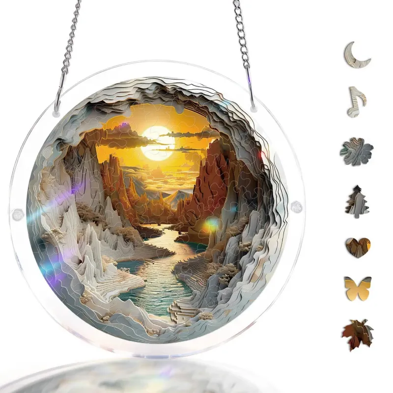 亚克力阳光捕捉器拼图 - 日落峡谷 居家装饰套件