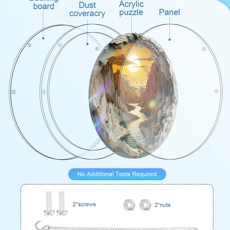 亚克力阳光捕捉器拼图 - 日落峡谷 居家装饰套件