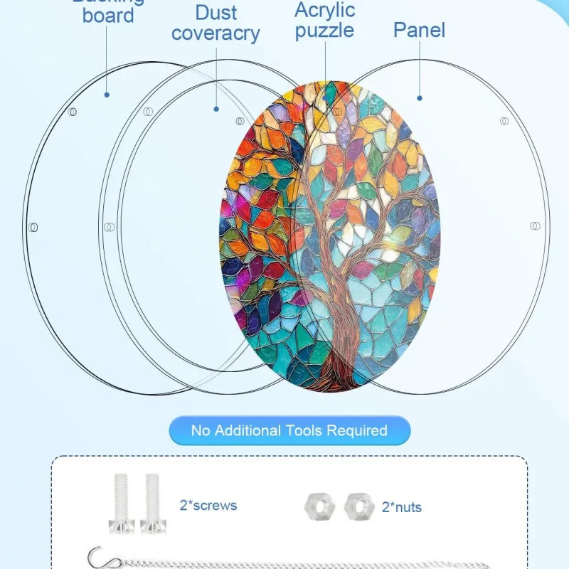 亚克力阳光捕捉器拼图 - 光耀之树 居家装饰套件