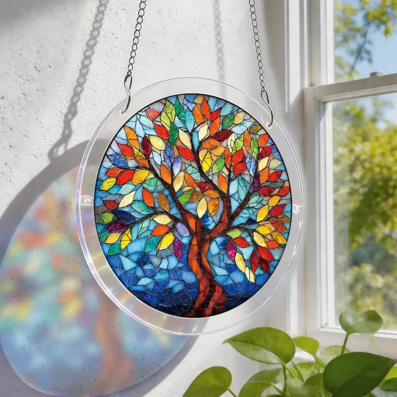Acryl Sonnenfänger Puzzle - Baum aus strahlendem Glas