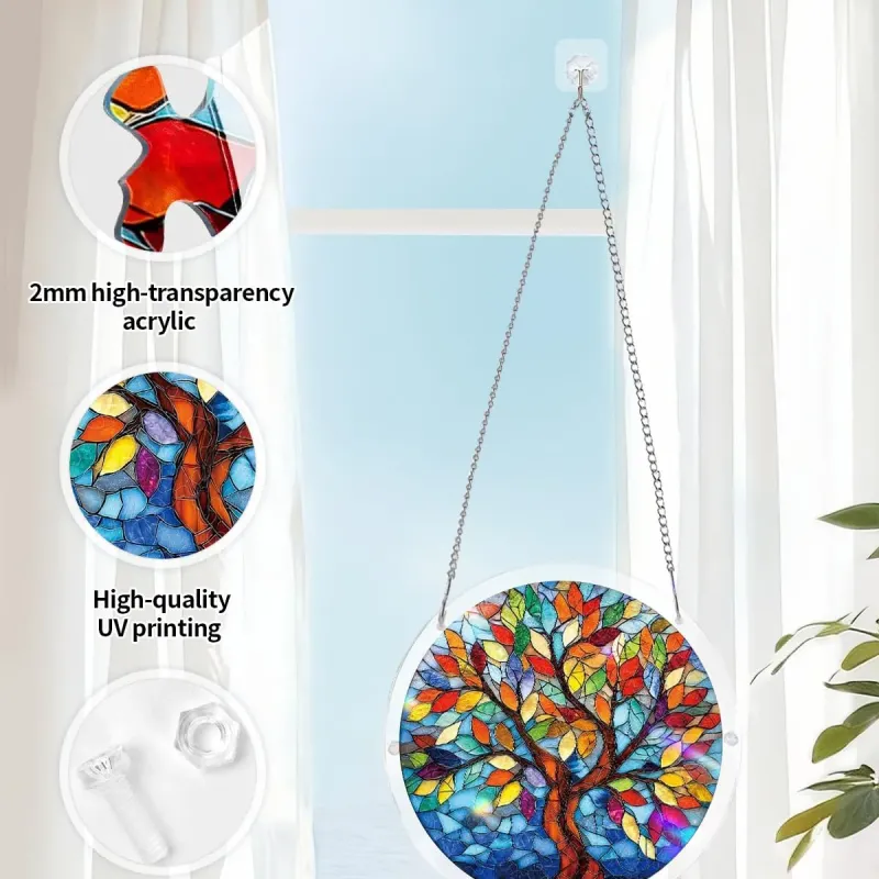 Acryl Sonnenfänger Puzzle - Baum aus strahlendem Glas