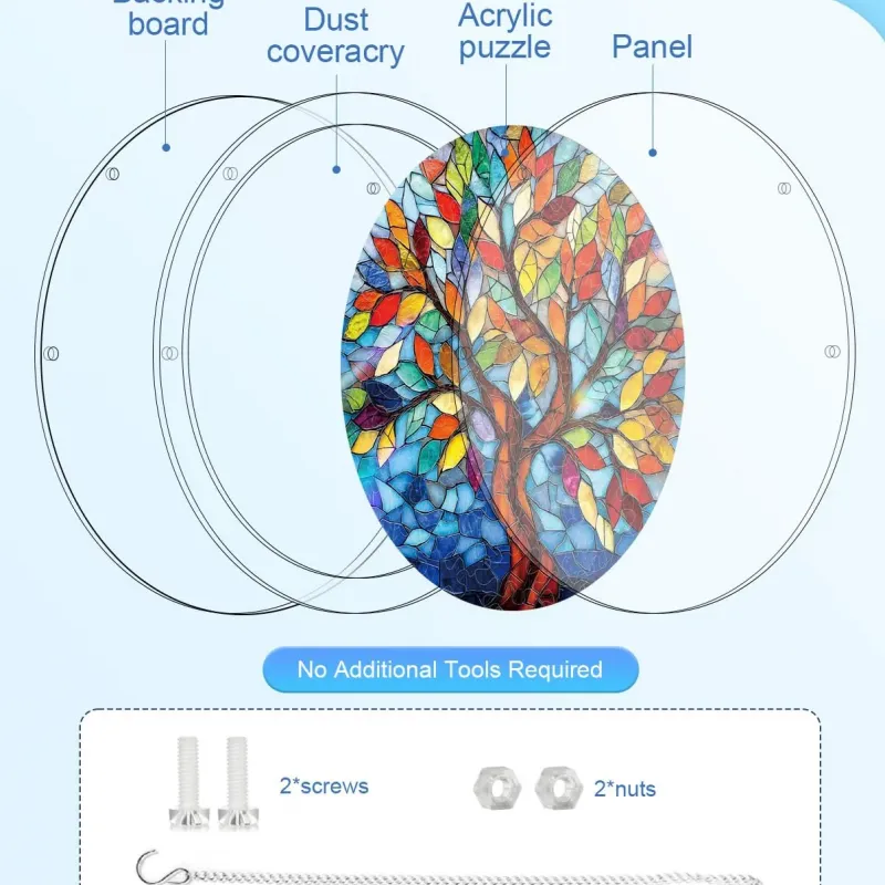 Acryl Sonnenfänger Puzzle - Baum aus strahlendem Glas