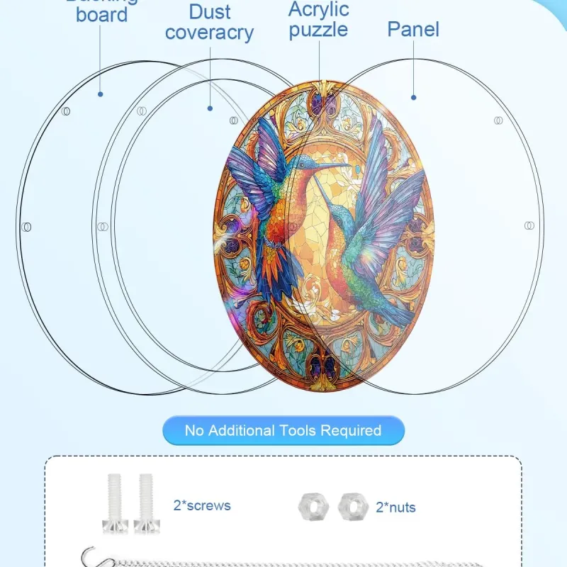 亚克力阳光捕捉器拼图 - 双生光翼 居家装饰套件
