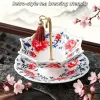 Umbrella-Shaped Ceramic Tea Filter Rotatable Porcelain Tea Strainer Reusable Tea Separator