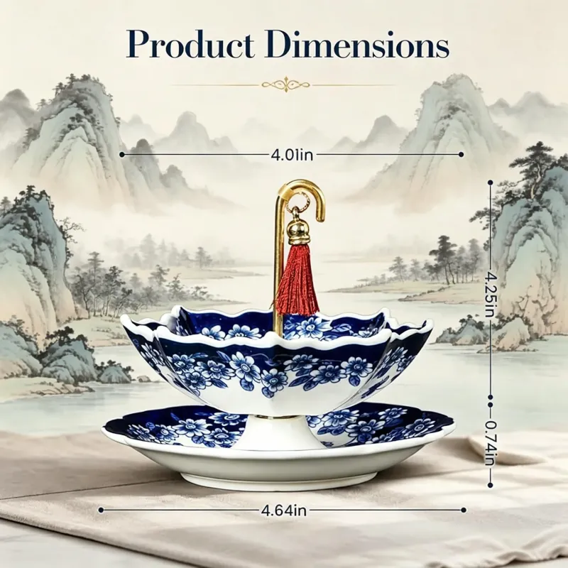 Umbrella-Shaped Ceramic Tea Filter Rotatable Porcelain Tea Strainer Reusable Tea Separator