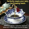 Umbrella-Shaped Ceramic Tea Filter Rotatable Porcelain Tea Strainer Reusable Tea Separator