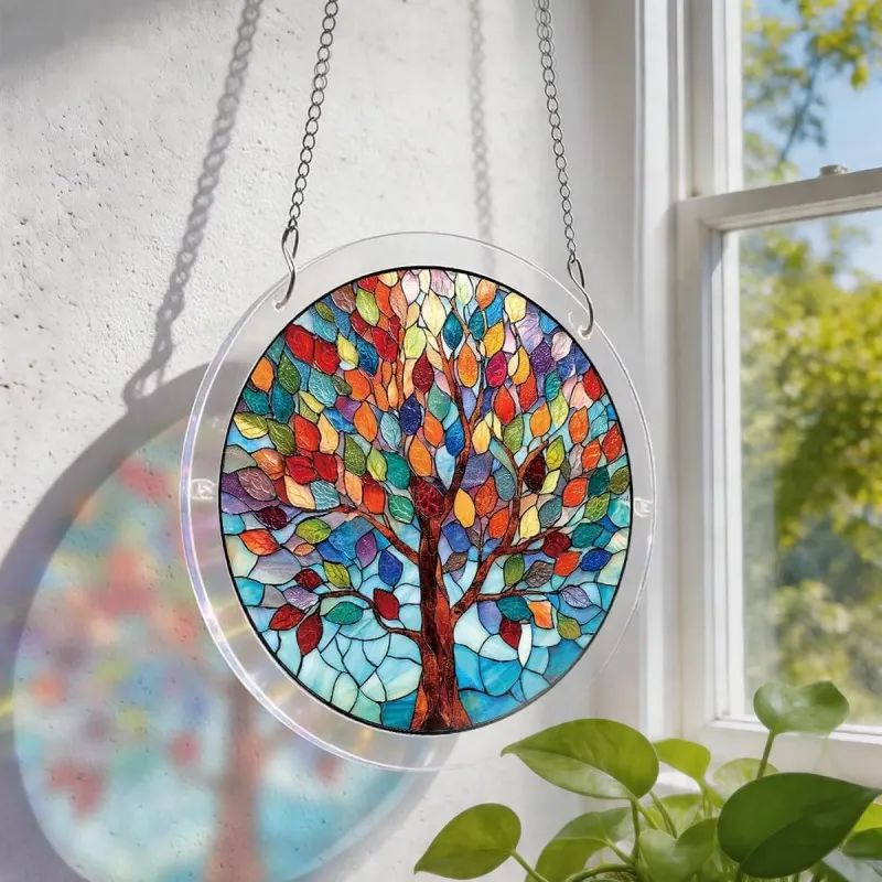 アクリル サンキャッチャー パズル - 鮮やかな生命の樹