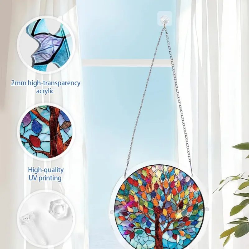 アクリル サンキャッチャー パズル - 鮮やかな生命の樹