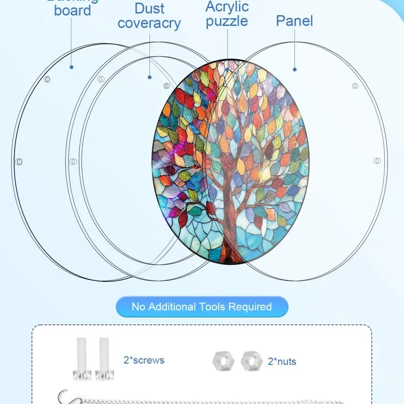 アクリル サンキャッチャー パズル - 鮮やかな生命の樹