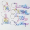 Custom Handmade Wire Name Keychain - Personalized Gradient Color Bag Charm & Gift