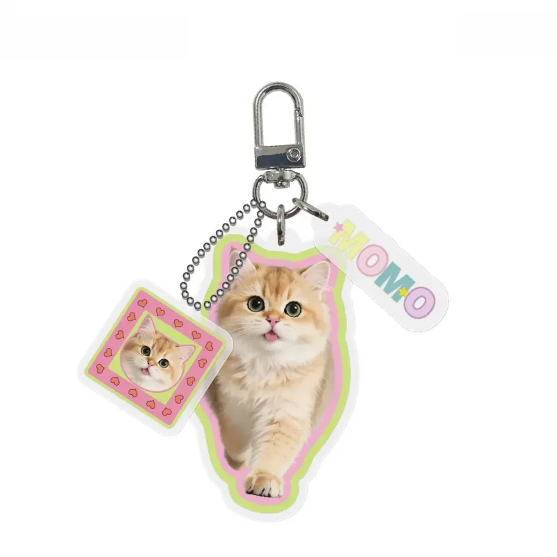 定制宠物照片亚克力钥匙扣 | 个性化狗狗猫咪肖像包包挂饰 | 可爱镂空礼物