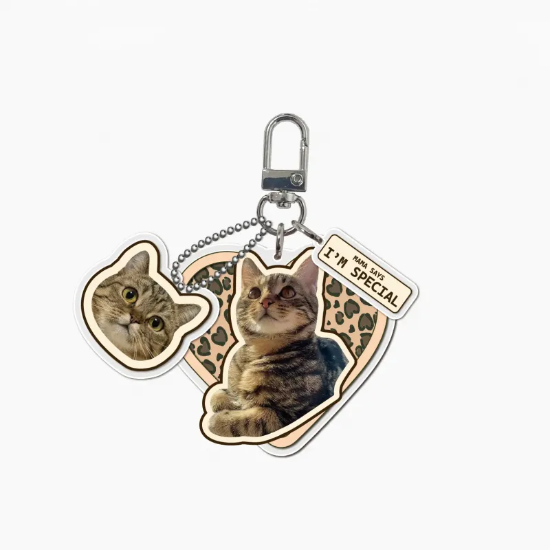 定制宠物照片亚克力钥匙扣 | 个性化狗狗猫咪肖像包包挂饰 | 可爱镂空礼物