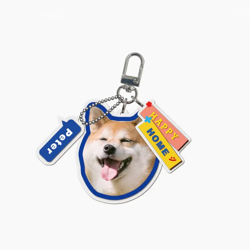 定制宠物照片亚克力钥匙扣 | 个性化狗狗猫咪肖像包包挂饰 | 可爱镂空礼物