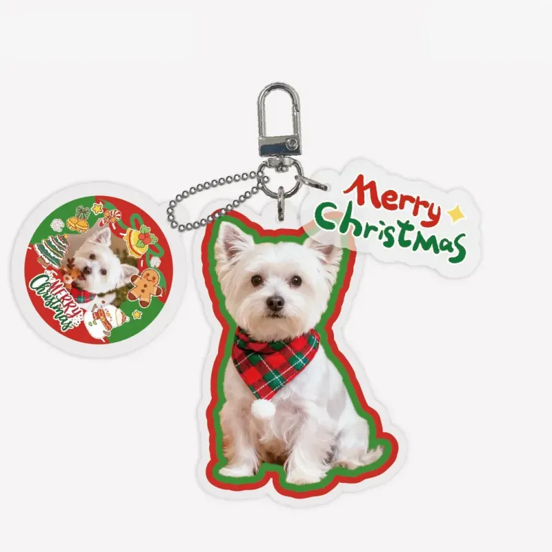 定制宠物照片亚克力钥匙扣 | 个性化狗狗猫咪肖像包包挂饰 | 可爱镂空礼物