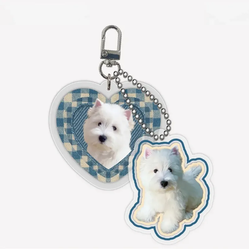 定制宠物照片亚克力钥匙扣 | 个性化狗狗猫咪肖像包包挂饰 | 可爱镂空礼物