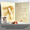 定制手工木质贺卡 | 个性化照片及文字雕刻礼品，适用于周年纪念、婚礼及生日 | 实木纪念品（双折）