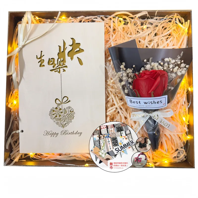 定制手工木质贺卡 | 个性化照片及文字雕刻礼品，适用于周年纪念、婚礼及生日 | 实木纪念品（双折）