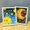DIY 3D立体沙画套装 - 外太空主题 - 乳白色胶水和石英砂立体画框