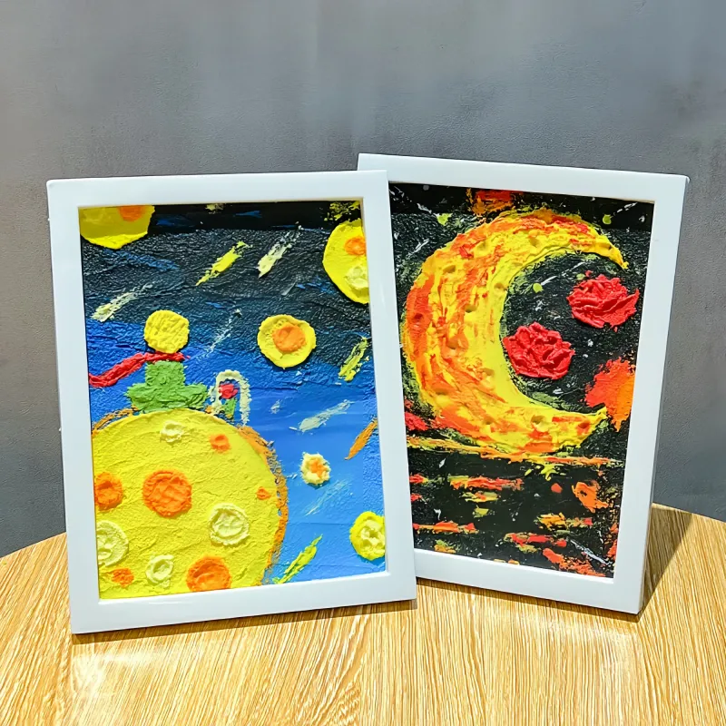 DIY 3D立体沙画套装 - 外太空主题 - 乳白色胶水和石英砂立体画框