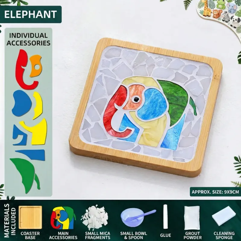大象DIY马赛克杯垫工艺套装 | 方形