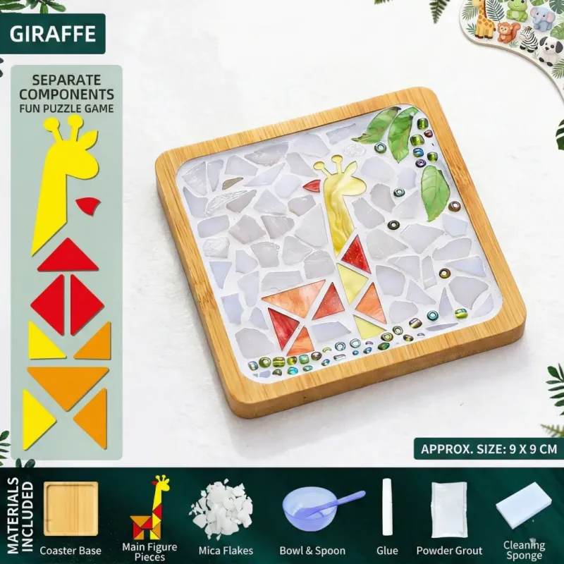 Giraffe DIY Mosaic Coaster Craft Kit | Square