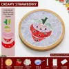 奶油草莓DIY马赛克杯垫工艺套装 | 圆形