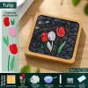 Kit de bricolage pour sous-verres mosaïque Bouquet de tulipes | Carré
