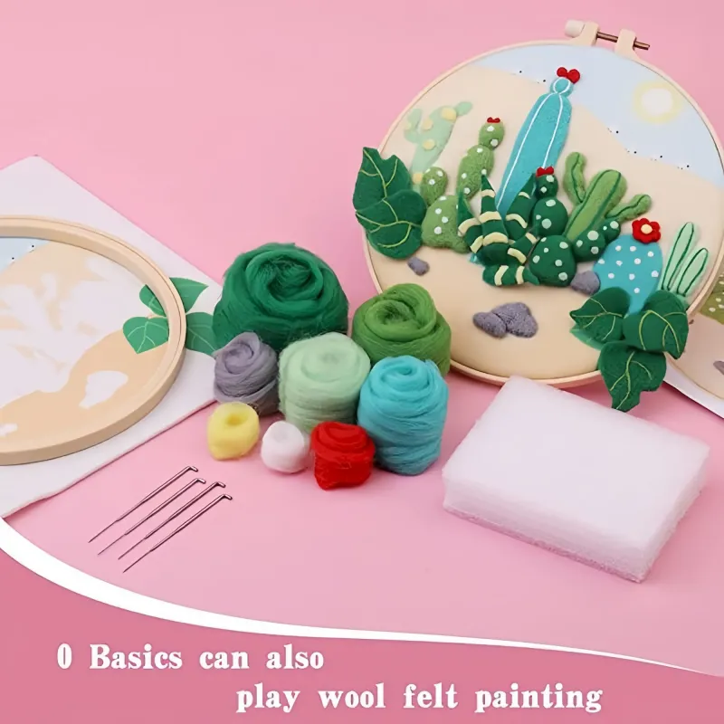 手工羊毛毡雏菊草甸甜狐狸儿童房墙挂装饰