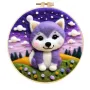 Handmade Wool Felt Blossom Field Cute Wolf Cub Nursery Wall Hanging Decor