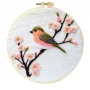 Handmade Wool Felt Cherry Blossom Perched Songbird Nursery Wall Art Decor