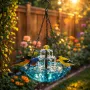 Fontaine et mangeoire solaires suspendues pour oiseaux