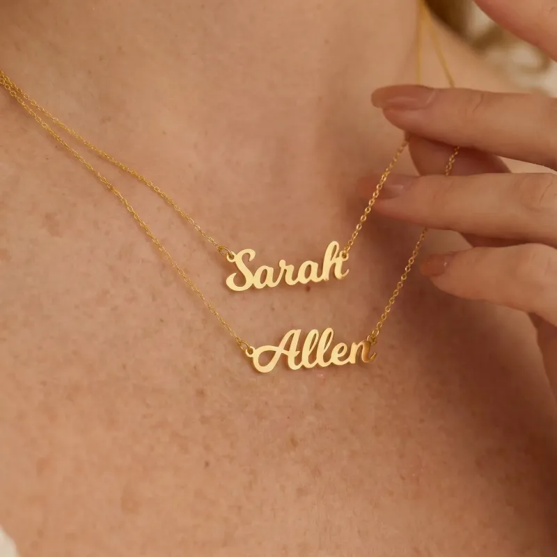 CustMake Custom S925 Silver Letter Necklace - Personalized English Name Pendant